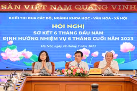 Sáng 28/7 tại trụ sở Thông tấn xã Việt Nam, Khối thi đua các bộ, ngành Khoa học - Văn hóa - Xã hội đã tổ chức Hội nghị Sơ kết công tác thi đua, khen thưởng 6 tháng đầu năm và định hướng nhiệm vụ 6 tháng cuối năm 2023. (Ảnh: Minh Sơn/Vietnam+)