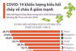 [Infographics] COVID-19 khiến lượng kiều hối chảy về châu Á giảm mạnh