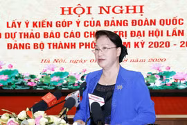 Chủ tịch Quốc hội Nguyễn Thị Kim Ngân phát biểu chỉ đạo hội nghị. (Ảnh: Trọng Đức/TTXVN)