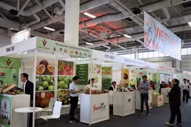 Quang cảnh các gian hàng trưng bày của Việt Nam tại Fruit Logistica 2020. (Ảnh: Thanh Bình/TTXVN)