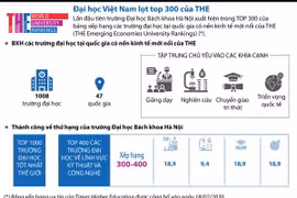[Infographics] Đại học Việt Nam lọt top 300 của Times Higher Education