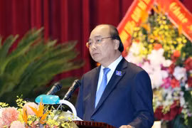 Ủy viên Bộ Chính trị, Thủ tướng Chính phủ Nguyễn Xuân Phúc phát biểu chỉ đạo Đại hội. (Ảnh: Thống Nhất/TTXVN) 