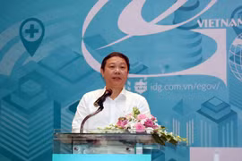 Phó Chủ tịch UBND Thành phố Hồ Chí Minh Dương Anh Đức phát biểu tại Hội thảo Quốc gia về Chính phủ điện tử lần thứ 15. (Ảnh: Tiến Lực/TTXVN)
