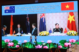 Đối thoại Quốc phòng Việt Nam-Australia lần thứ 4 tại các điểm cầu. (Ảnh: Hồng Pha/TTXVN phát)