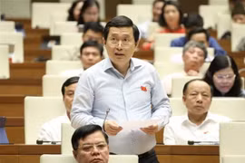 Đại biểu Quốc hội thành phố Hà Nội Nguyễn Quốc Bình phát biểu. (Ảnh: Văn Điệp/TTXVN)