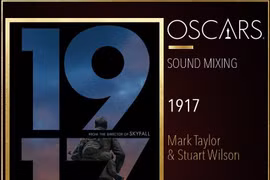 Chuyên gia âm thanh Mark Taylor và Stuart Wilson của '1917' được vinh danh ở hạng mục Hòa âm xuất sắc nhất. (Nguồn: ABC)