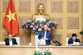 Thủ tướng Nguyễn Xuân Phúc phát biểu tại phiên họp. (Ảnh: Thống Nhất/TTXVN)