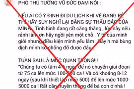 Thông tin giả mạo phát ngôn của Phó Thủ tướng Vũ Đức Đam về dịch COVID-19.