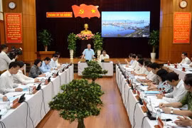 Quang cảnh buổi làm việc. (Ảnh: Quốc Dũng/TTXVN)