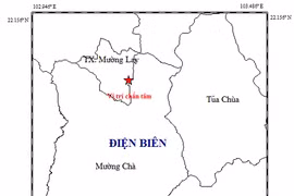Bản đồ chấn tâm động đất. (Nguồn: Viện Vật lý địa cầu)