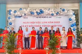 Ngày hội việc làm năm 2023 chuyên đề việc làm bán thời gian. (Ảnh: CTV/Vietnam+)