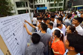 Lao động tham gia kỳ thi tiếng Hàn để đi làm việc tại Hàn Quốc. (Ảnh: PV/Vietnam+)