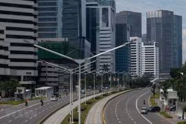 Một tuyến phố ở thủ đô Jakarta, Indonesia. (Ảnh: THX/TTXVN)