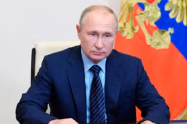 Tổng thống Nga Vladimir Putin phát biểu. (Ảnh: Teller Report)