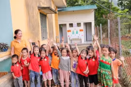 Học sinh mầm non huyện Hàm Yên, tỉnh Tuyên Quang. (Ảnh: PV/Vietnam+)