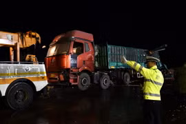 Hiện trường vụ tai nạn. (Nguồn: THX/TTXVN)