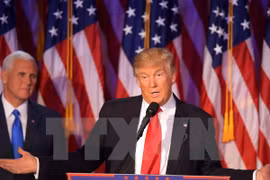 Ông Donald Trump phát biểu tại New York ngày 9/11 vừa qua. (Ảnh: AFP/TTXVN)