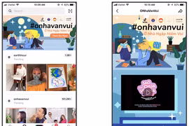 Chiến dịch “Ở Nhà Vẫn Vui” (#onhavanvui) trên TikTok. (Ảnh: PV/Vietnam+)