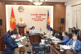 Hội nghị Quan chức cao cấp ASEAN về lao động (SLOM) diễn ra theo hình thức trực tuyến do Indonesia là nước chủ nhà. (Ảnh: Anh Tuấn/TTXVN)