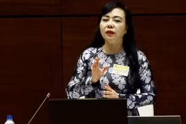 Bộ trưởng Bộ Y tế Nguyễn Thị Kim Tiến trả lời chất vấn của các đại biểu Quốc hội. (Ảnh: An Đăng/TTXVN)