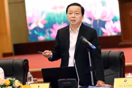Bộ trưởng Bộ Tài nguyên và Môi trường Trần Hồng Hà phát biểu tại Hội nghị. (Nguồn ảnh: TN-MT)