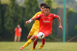 U22 Việt Nam sẽ được thi đấu với nhiều đàn anh ở đội tuyển Việt Nam khi đá giao hữu với Viettel. (Ảnh: Phúc Tá/Vietnam+)