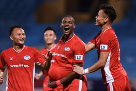 Viettel hiện đứng đầu bảng xếp hạng V-League 2020 với 28 điểm. (Ảnh: Hiển Nguyễn/Vietnam+) 