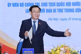 Chủ tịch Quốc hội Vương Đình Huệ phát biểu. (Ảnh: Doãn Tấn/TTXVN)