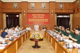 Tổng Bí thư, Chủ tịch nước Nguyễn Phú Trọng, Bí thư Quân ủy Trung ương phát biểu chỉ đạo Hội nghị. (Ảnh: Trí Dũng/TTXVN)