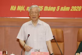 Tổng Bí thư, Chủ tịch nước Nguyễn Phú Trọng, Bí thư Quân ủy Trung ương phát biểu chỉ đạo Hội nghị. (Ảnh: Trí Dũng/TTXVN)