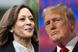 Ứng viên Tổng thống Mỹ của đảng Cộng hòa Donald Trump (phải) và Phó Tổng thống Kamala Harris. (Ảnh: Getty Images/TTXVN)