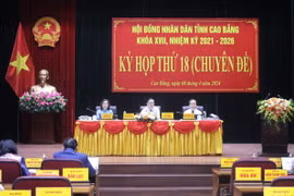 Chủ tọa Kỳ họp. (Ảnh: Chu Hiệu/TTXVN)