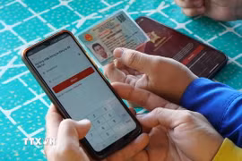 Đăng nhập ứng dụng VneID. (Nguồn: TTXVN)