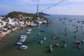 Làng chài Hòn Thơm, Phú Quốc. (Ảnh: Dương Giang/TTXVN)