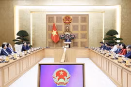 Thủ tướng Chính phủ Phạm Minh Chính giao nhiệm vụ cho các Phó Thủ tướng, Bộ trưởng vừa được Quốc hội phê chuẩn, bổ nhiệm. (Ảnh: Dương Giang/TTXVN)