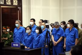Các bị cáo tại phiên tòa. (Ảnh: Đức Hiếu/TTXVN)