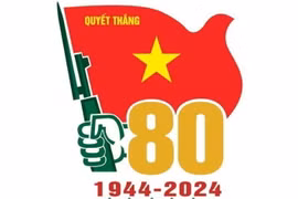 Mẫu biểu trưng kỷ niệm 80 năm Ngày thành lập Quân đội Nhân dân Việt Nam và 35 năm Ngày hội Quốc phòng Toàn dân. (Ảnh: TTXVN phát)