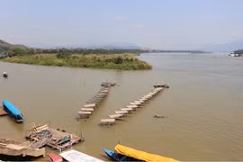 Một góc sông Mekong tại khu vực Tam giác vàng, giáp rạm 3 nước Lào, Thái Lan và Myanmar. (Ảnh: Hùng Võ/Vietnam+)
