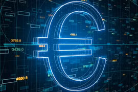 Ảnh minh họa đồng euro kỹ thuật số. (Nguồn: ledgerinsights.com)