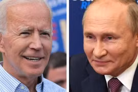 Tổng thống Mỹ Joe Biden (trái) và Tổng thống Nga Vladimir Putin. (Ảnh: Wxow/TTXVN)