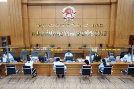 Tiếp nhận và giải quyết hồ sơ của các sở, ban, ngành tại Trung tâm Phục vụ hành chính công tỉnh Bắc Giang. (Ảnh: Danh Lam/TTXVN)