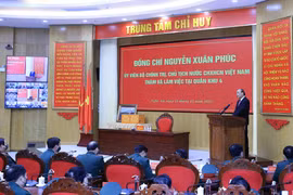 Chủ tịch nước Nguyễn Xuân Phúc phát biểu tại buổi làm việc. (Ảnh: Thống Nhất/TTXVN)