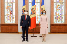 Tổng thống Moldova, bà Maia Sandu. (Ảnh: AFP/TTXVN)