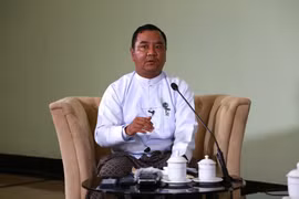 Ông Zaw Min Tun , người phát ngôn quân đội Myanmar và Hội đồng điều hành nhà nước (SAC) trong cuộc phỏng vấn của Tân Hoa xã. (Ảnh: THX/TTXVN)