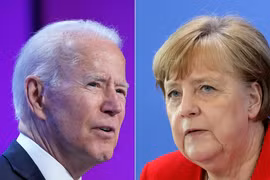 Tổng thống Mỹ Joe Biden (trái) và Thủ tướng Đức Angela Merkel. (Ảnh: AFP/TTXVN)