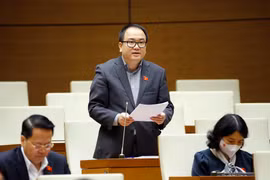 Đại biểu Quốc hội tỉnh Lạng Sơn Phạm Trọng Nghĩa phát biểu ý kiến. (Ảnh: Doãn Tấn/TTXVN)