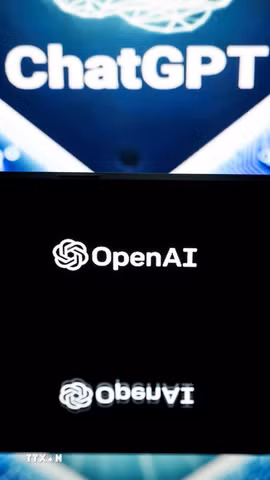 Biểu tượng Tập đoàn công nghệ Mỹ OpenAI. (Ảnh: AFP/TTXVN)