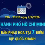 Chi tiết các địa điểm bắn pháo hoa dịp Quốc khánh tại Thành phố Hồ Chí Minh