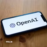 Biểu tượng Tập đoàn công nghệ Mỹ OpenAI. (Ảnh: AFP/TTXVN)