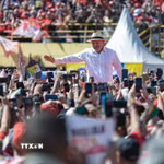 Tổng thống Brazil Luiz Inacio Lula da Silva vận động tranh cử tại Sao Bernardo do Campo, ngày 16/8/2026. (Ảnh: THX/TTXVN phát)